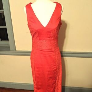 Orange knee-length dressy dress